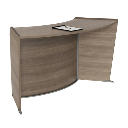 LINEA ITALIA ADA Reception Desk, Wheelchair, Kids, 55”W x 71”D x 30”H, N. Walnut 55490NW